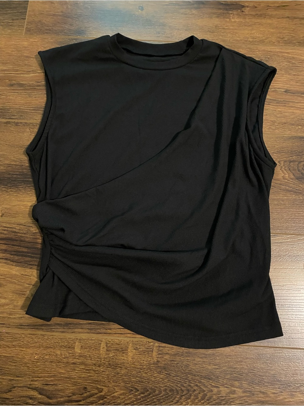Cider sleeveless top black ribbed size medium